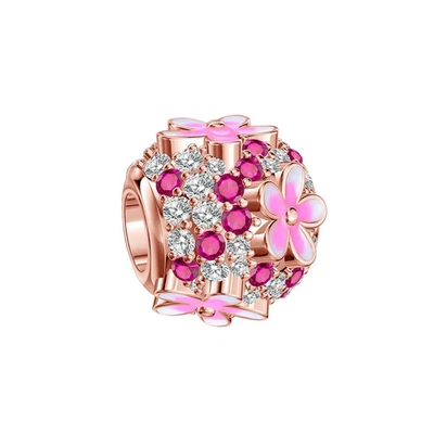 Brazalete Hágalo Usted Mismo Oro Rosa Copo de Nieve Corazón Peces Cuentas Ajuste Dije Uso Joyería Foto 1 de 4