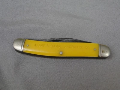 Navaja de bolsillo plegable con mango amarillo Boker EE. UU. 3 hojas publicidad ganadero Foto 1 de 4