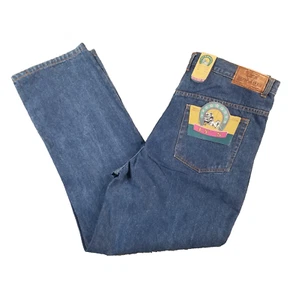 Ly's jeans womens 36 x 30 high rise button fly vintage retro blue denim pants - Picture 1 of 20
