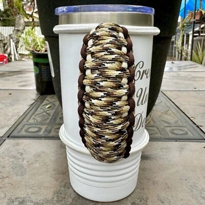 20/24oz Short Stretchable Paracord Tumbler Handle Brown Tan Handle Only - Picture 1 of 4