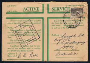 AUSTRALIA • 1944 • Correo Censor Segunda Guerra Mundial con Correo Militar Cancelar - Imagen 1 de 2