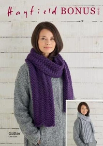 Patrón De Tejido Sirdar - Hayfield Bonus Glitter DK, Bufanda 10022 - Imagen 1 de 1