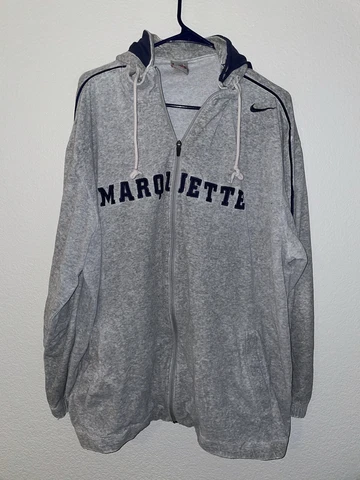 Nike Marquette Golden Eagles Hoodie Mens Large Embroidered Gray Sweatshirt NCAA Cover