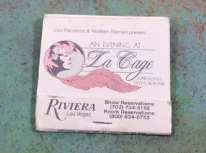 Vintage Matchbook ~ Riviera Las Vegas / An Evening At La Cage - Unstruck - Picture 1 of 3