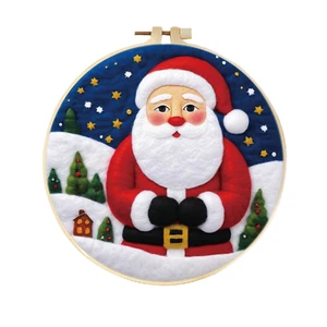 Santa Claus DIY Needle Felted For Beginner Adults, Christmas Felted With Frame - Picture 1 of 12