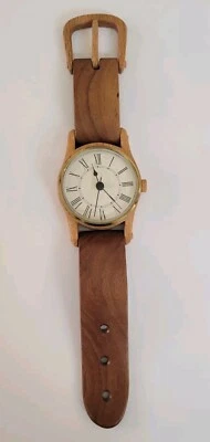 Винтажный большой 15» длинный складной деревянный наручные часы - ручной работы - Изображение 1 из 4