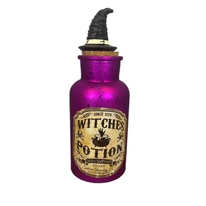 Fiesta de Halloween Bruja Mágica Poción Botella de Vidrio Púrpura Bruja Sombrero - Imagen 1 de 8