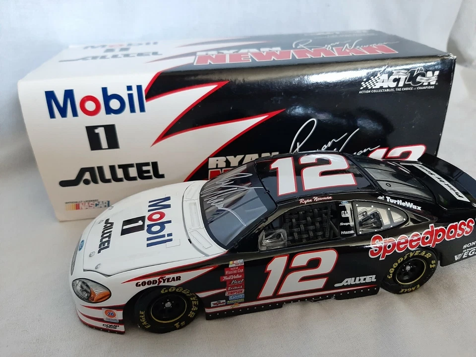 Autographed 2002 Ryan Newman Alltell Mobil1 Speedpass Rookie 1/24 Diecast NASCAR - Image 1 of 4