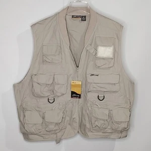 NEW Lodge Outfitters Beige Fishing Vest w/ Fly Patch - Men’s Size XXL - Picture 1 of 4