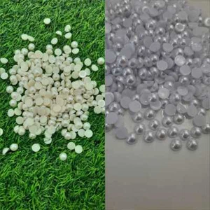 8mm runde halbgeschnittene Moti Perlen aus reinen Perlen für Dekorationen V304 - Bild 1 von 5