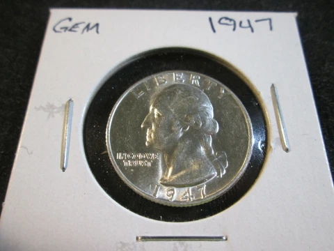 1947 WASHINGTON QUARTER FROM ORIGINAL ROLL  GEM Cover