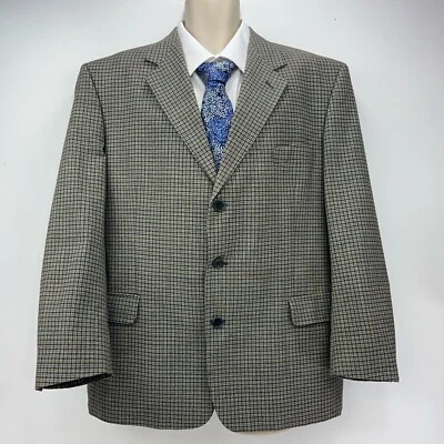 Jaeger Jacket Blazer Men's Size 44R Wool Check Vintage Made In UK (EUR 54S) - Image 1 of 4
