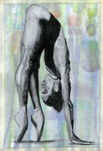 Ballerina Painting, 6x9in in watercolor. - Picture 1 of 1
