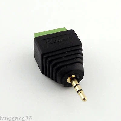 1x 2.5mm Stereo Male To AV Screw Video AV Balun Screw Terminal Plug Adapter Gold - Image 1 of 4