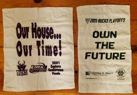 4 Milwaukee Bucks playoff rally towels 2001 2012 2013 2015 Cover