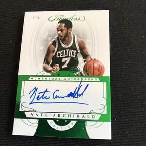 2017-18 Panini Flawless Nate Archibald Momentous Auto Emerald /5 - Picture 1 of 2