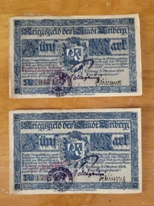 5 Mark - City of Triberg - Numista Banknote 1918 lot of 2 - Picture 1 of 2