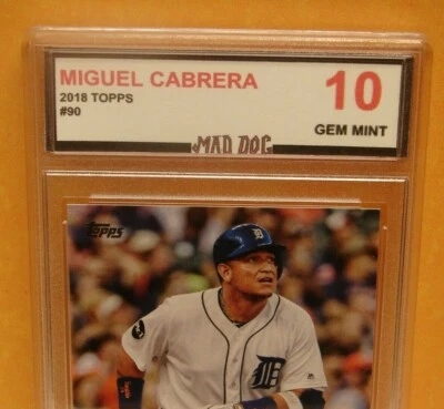 MIGUEL CABRERA*****2018 TOPPS GEM 10****MARLINS-TIGERS-----Mad Dog GRADING - Image 1 of 3