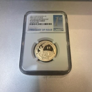 2015-S SACAGAWEA DOLLAR NGC PF69 ULTRA CAMEO "FIRST DAY OF ISSUE" - Picture 1 of 3