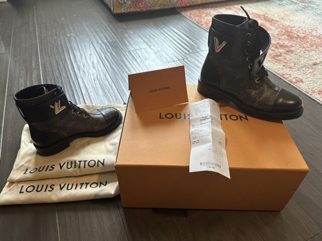 Louis Vuitton LV Monogram Wonderland Flat Ranger Combat boots 38.5