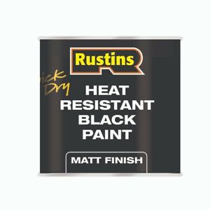 Rustins Quick Dry Heat Resistant Black Paint Matt Finish 250ml