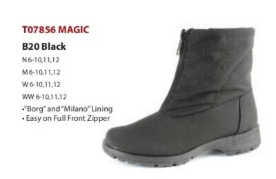 Nuevo CALENTADORES DE DEDOS MAGIC para mujer bota con cremallera delantera media HECHO EN CANADÁ Foto 1 de 2