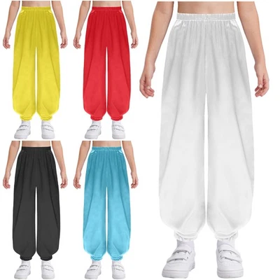 Unisex Kids Pants Halloween Costume Kung Fu Trousers Boys Uniform Satin Boxing - Image 1 of 4