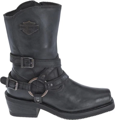 Harley-Davidson Ingleside 10.5" Arnés D87091 Mujer Negro Botas de Motocicleta 8 Foto 1 de 4