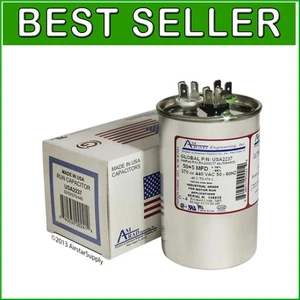Compact 50 + 5 Microfarad Round Capacitor - 370 or 440 Voltage - Made in USA - Picture 1 of 7