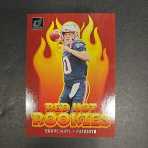 π΅π΄βͺ2024 Panini Donruss Red Hot Rookies Drake Maye RC New England Patriots - Picture 1 of 2