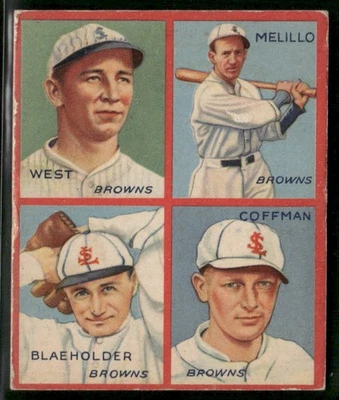 1935 Goudey 4-in-1 (R321) #6D West / Melillo / Blaeholder / DCoffman VG/VG-EX - Image 1 of 2
