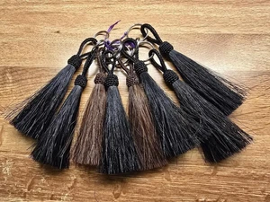 6" Horse Hair Key Chain (Ring)  w/ Tassel & Hitch Knot - 2 color choices - Picture 1 of 1