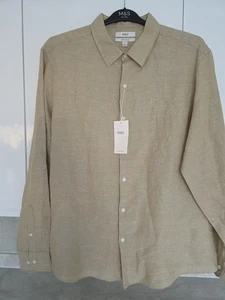 Men's Marks & Spencer Sand Linen Blend Shirt Size XL NWT - Picture 1 of 8