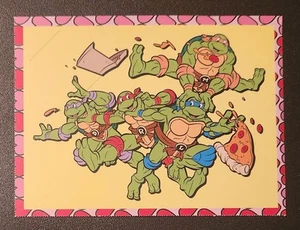 NINJA TURTLES VALENTINES DAY PIZZA JUMBO CARD  - Picture 1 of 2