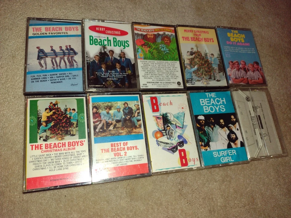 THE BEACH BOYS 10 CASSETTE lot MERRY CHRISTMAS FROM endless summer ALBUM best of - Image 1 of 1