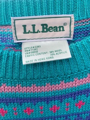 VTG 80's 90 LL Bean Sweater Mens S - Image 1 of 4