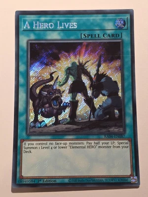 A Hero Lives (V.3 - Secret Rare)●YUGIOH●RA04●SPANISH●1st●NM●B785 - Image 1 of 2