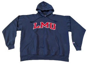 Vintage Loyola Marymount University Embroidered Navy Hooded Sweatshirt Men 2XL - Picture 1 of 8