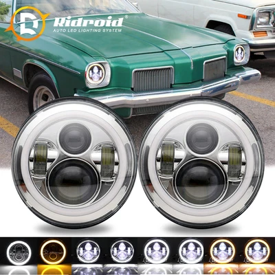 Faros proyectores LED redondos de 7 pulgadas haz sellado halo para Ford Fairlane Falcon Foto 1 de 4