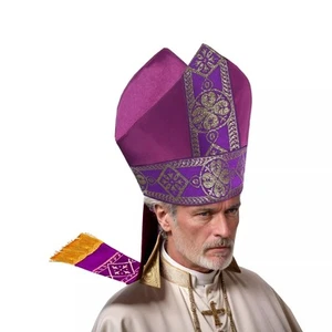 Catholic Bishop Hat Papal Mitre Hat Clergy Headgear Priest Hat for Liturgical - Picture 1 of 17