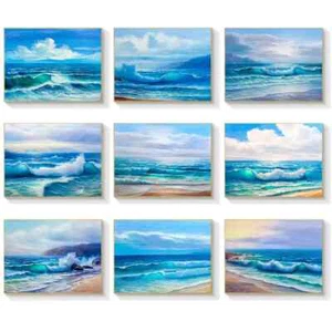 Carteles de olas de mar impresiones en lienzo playa paisaje costero cuadro de pared paisaje - Imagen 1 de 15