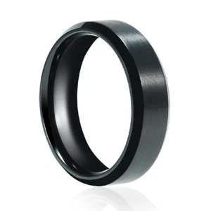 Black Wedding Bands for Men's Promise Enternal Rings Engagement Bands 6-8MM - Picture 1 of 3