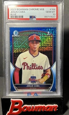 /150 Jesus Caba 2023 Bowman Chrome Mojo Blue Refractor PSA 10 - Image 1 of 2