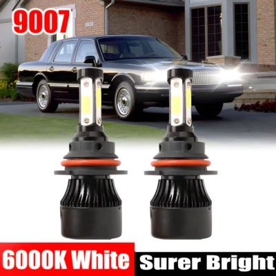 6000K 2 piezas 9004 LED faros bombillas de haz alto/bajo para Lincoln Town Car 1990-1994 Foto 1 de 4
