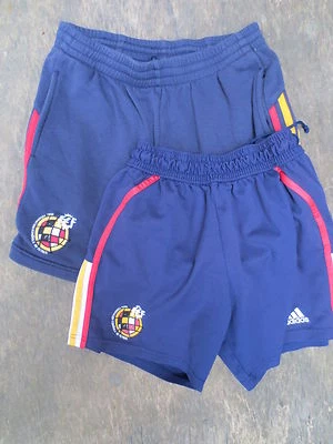 Lot 2 Short ESPAGNE football vintage ADIDAS Espana Spain collector 40 D 4 E S - Photo 1/4