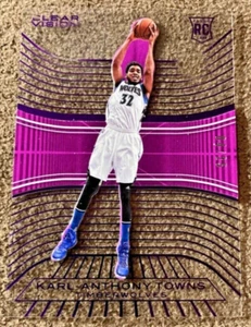 KARL ANTHONY TOWNS🔥🐺🏀2015-16 PANINI CLEAR VISION /25 PURPLE RC📈**SEE DESC** - Picture 1 of 6