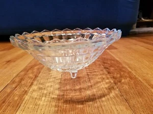 Whitehall Cubist/Fostoria American/Cube 3 Footed Fruit/Console Bowl BEAUTIFUL - Picture 1 of 8