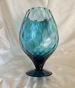 VINTAGE OPTIC - TEAL BLUE - BRANDY SNIFTER - PEDESTAL VASE - Bild 1 von 5
