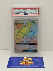Pokemon 2017 PSA 9 Sun & Moon Guardians Rising Vikavolt GX Secret 152/145 - Imagen 1 de 4