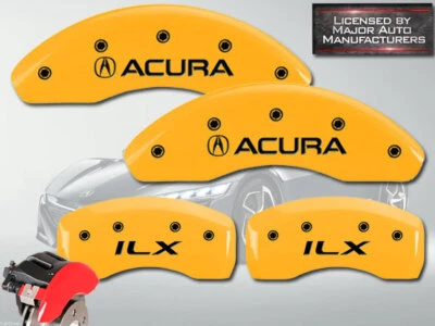 Juego de 4 cubiertas de pinza de disco de freno MGP amarillas delanteras + traseras 2013-2015 "Acura ILX" Foto 1 de 4